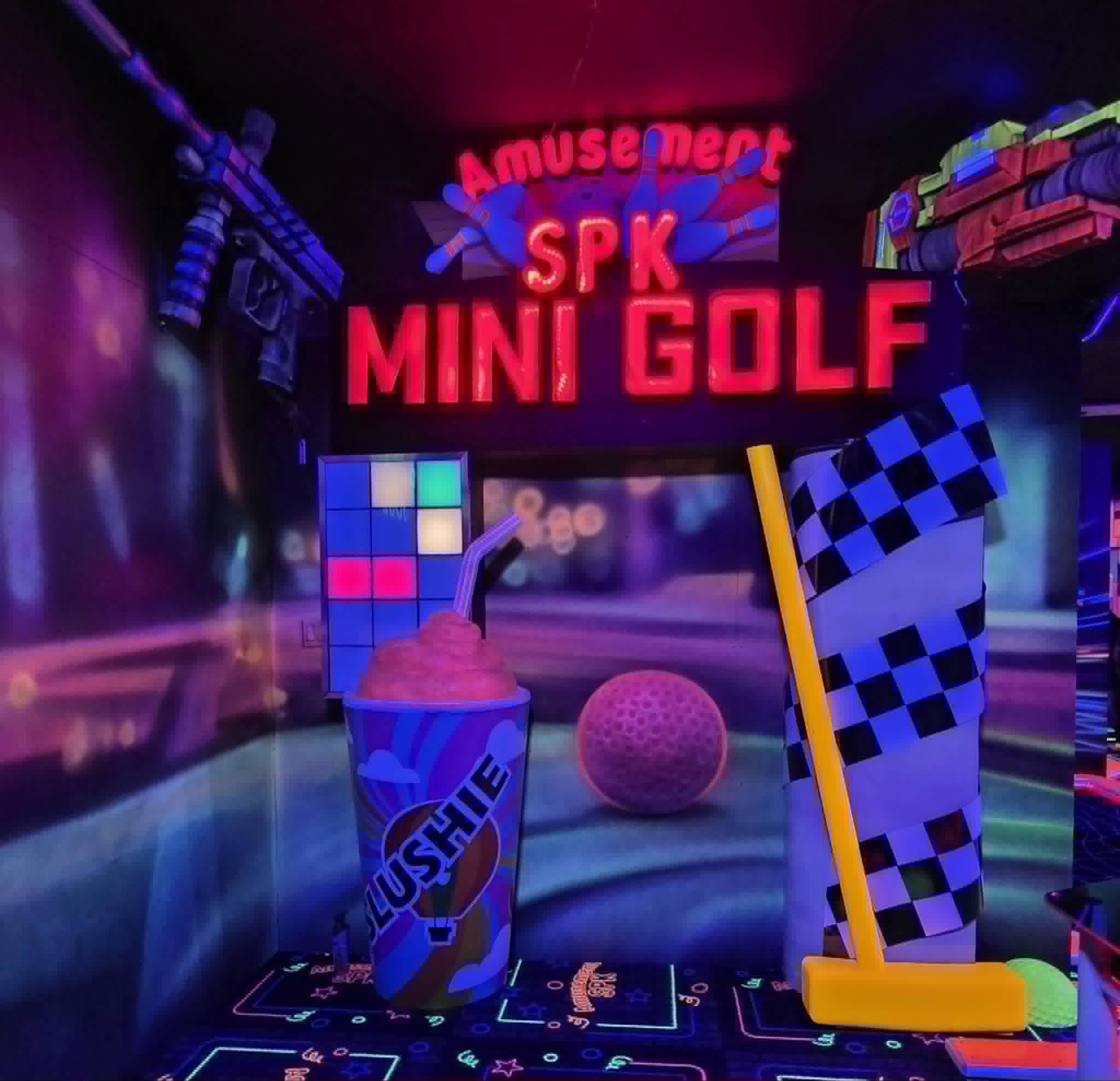Mini-golf fluo